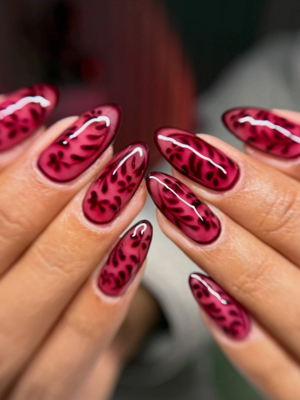 Burgundy Almond Glam