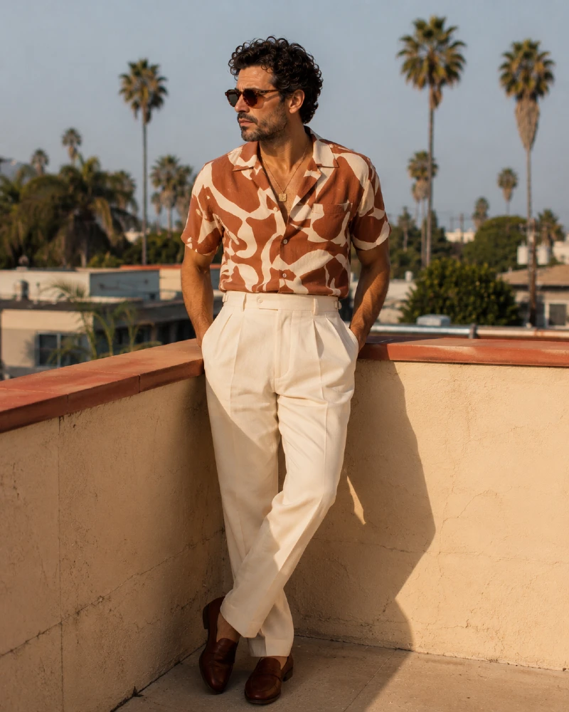 The Bold Pattern Shirt and Solid Bottoms