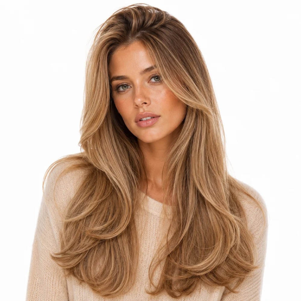  Long Layered Hair with Volume at the Crown