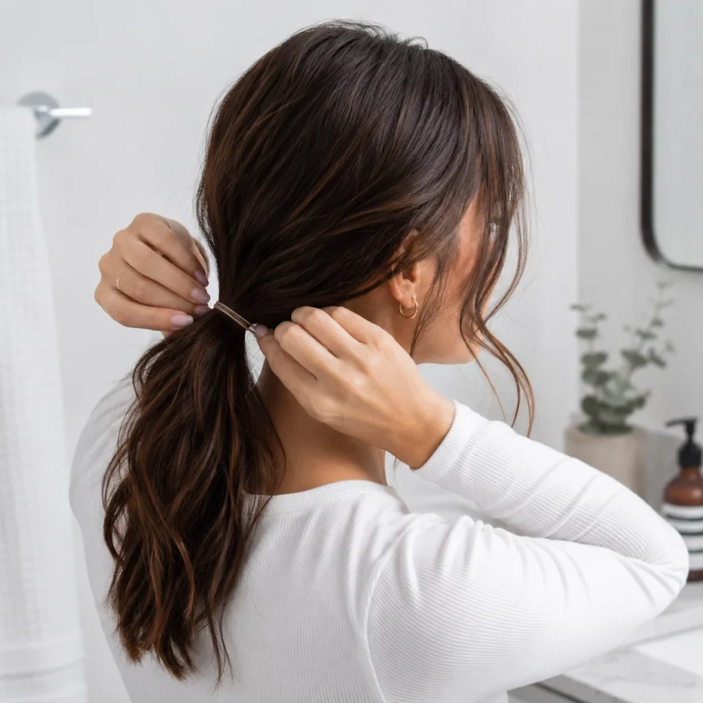 Create a Low Ponytail