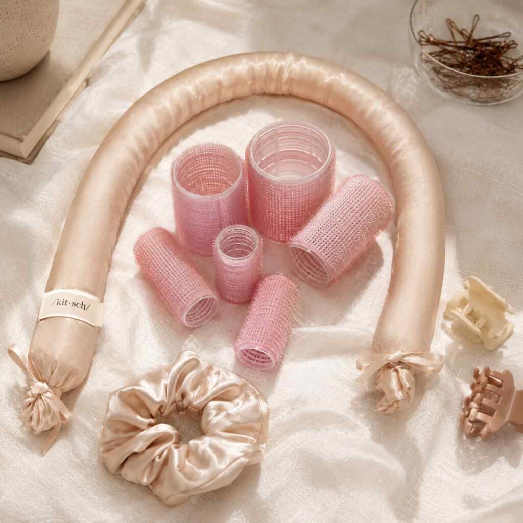 A Set of Velcro Rollers or Heatless Curl Rods