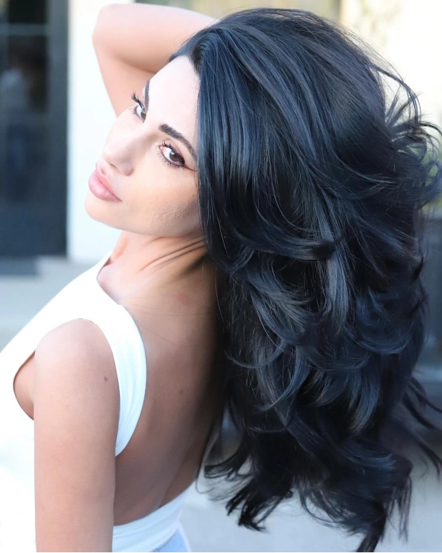 Inky Blue Black Balayage
